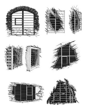 Deel IV Figuur IV.28: Voorbeelden van hekwerken voor verticale en horizon tale ingangen.