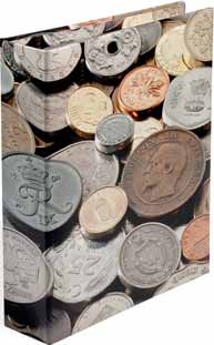 Band voor wereld munten met 5 verschillende OPTIMA bladen voor een totaal van 152 munten van de gehele wereld (1 x OP- TIMA 42, 27, 20