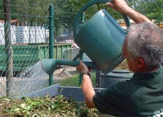 zuurstof uit het composterende materiaal. Groene materialen, zoals grasmaaisel en keukenresten, bevatten gemakkelijk meer dan 80 % water.