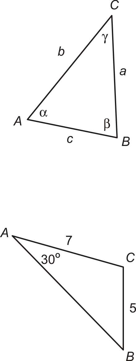Bereken de oppervlakte van driehoek ABD in twee decimalen nauwkeurig. De oppervlakte van een driehoek is de helft van het product van twee zijden en de sinus van de hoek tussen de twee zijden. 7 a.