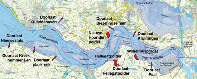 5.5 ALTERNATIEF 4: MEERDERE KLEINE ONTPOLDERINGEN EN AANVULLENDE MAATREGELEN KREEKHERSTEL Figuur 5.