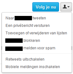 Sommige mensen retweeten extreem veel. Gebruik de optie Retweets uitschakelen als je alleen de gewone tweets van iemand wilt blijven zien.