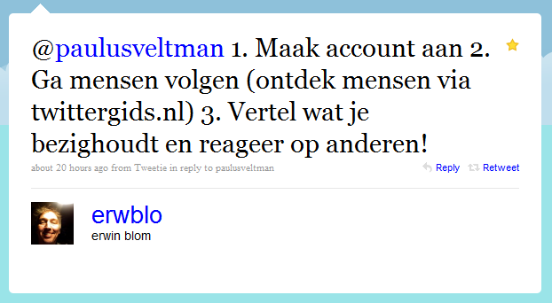 Starten met Twitter Het kan best wel even duren voor je door hebt waarom Twitter zo leuk is. Maar moeilijk om te doen is het beslist niet.