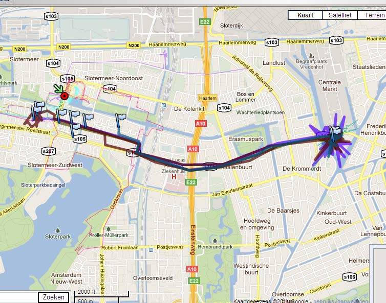 Een meisje van 19 (33109) geeft over haar route naar de VU universiteit (8,2 km) aan dat zij die neemt omdat het volgens Google Maps lopend de snelste route was.