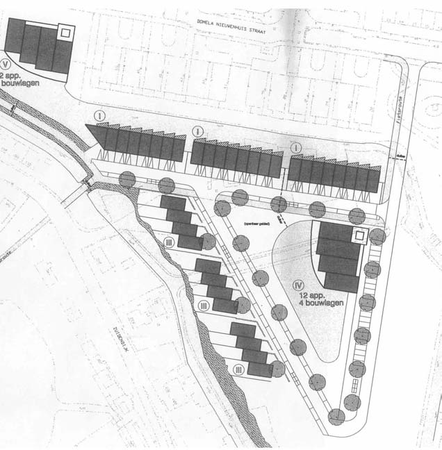 126 van 157 TNO-MEP R 2004/104 Figuur 8-2 Planschets Ufkesterrein ([31]). Het plan bestaat uit de ontwikkeling van 25 drive-in woningen (nr.