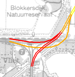 & covertunnel naast de Oosterweelsteenweg (waarbij een aantal bedrijfsgebouwen moeten verwijderd worden) en opnieuw in
