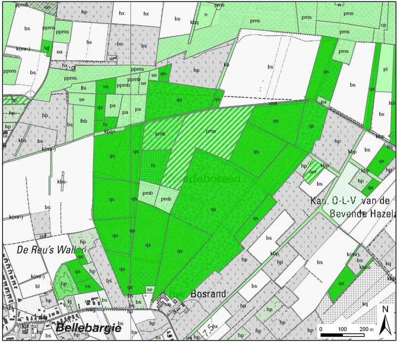 Figuur 8-24: Habitatrichtlijngebied Polders en Vogelrichtlijngebied Poldercomplex ter hoogte van Damme en Dudzele (bron: Vectoriële versie van de habitat- en vogelrichtlijngebieden, Agentschap voor