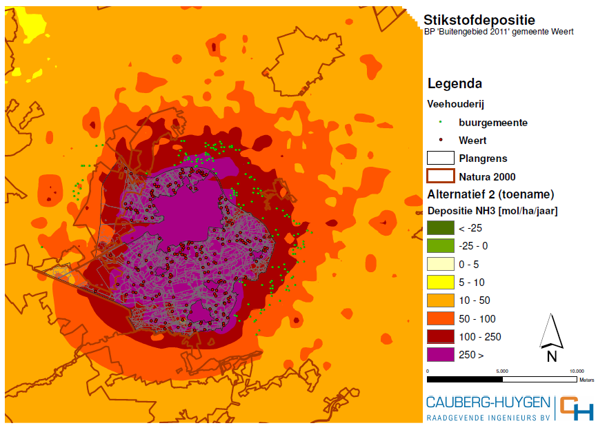 2. Plan-MER, stikstofdepositie, alternatief 2