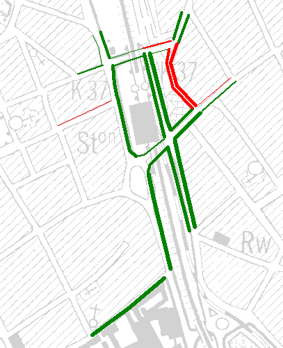 In volgende straatsegmenten verdwijnt het autoverkeer (quasi) volledig in beide ontwerpen: in de Gasstraat (enkel nog