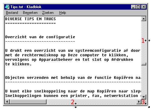 Er bestaan verschillende manieren om een window van grootte te veranderen. 1. Rechts bovenaan een window vinden we meestal 3 knopjes terug. De linkerknop dient om een window te minimaliseren.