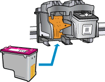 6. Lokaliseer de contacten van de cartridge aan de binnenkant van de printer. De printercontacten zijn een reeks goudkleurige stippen die contact maken met de contacten op de inktcartridge. 7.