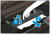 5. Sluit de toegangsklep voor de cartridges. 6. Druk op de OK knop op het bedieningspaneel om de taak verder te verwerken. Verhelp de papierstoring uit de duplexeenheid.