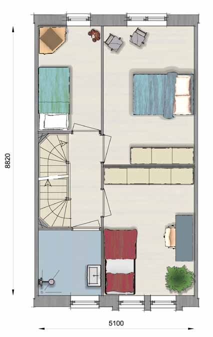 dakopbouw Tuin 36 m 2, gelegen op het