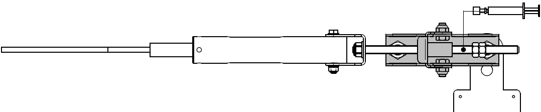 volgringen vastgeschroefd met behulp van de schroef en de borgmoer.