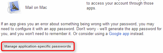 naar 2a wanneer u al eerder een Application-specific password