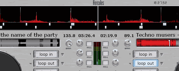 iii) Procedure U plaatst het begin van een loop met de Loop In-knop en u plaatst het eind van de loop met de Loop Out-knop. U bevindt zich vervolgens in de loop.