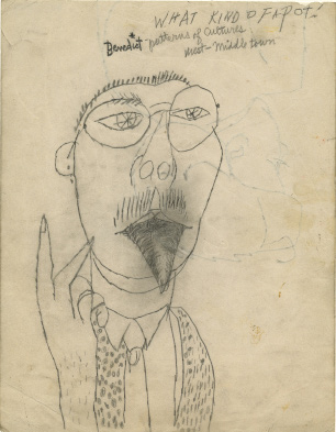 Robert Lepper, zonder titel (Karikatuur van Robert Lepper) Andy Warhol, 1948-1949 Grafiet op tekenpapier 27,9 21,6 cm