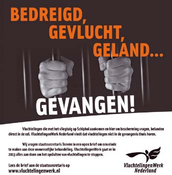 6. Politieke ontwikkelingen Grensdetentie is een van de speerpunten van VluchtelingenWerk en het onderwerp van een campagne in 2013. Deze koers heeft geleid tot recent gestelde Kamervragen.