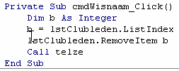 1.6 Clubleden verwijderen a. Alle elementen verwijderen. Methode => clear De code is heel eenvoudig.