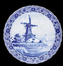 / Plate ship 10902604, ø 29 cm Bord molen / Plate windmill 10203703, ø 25