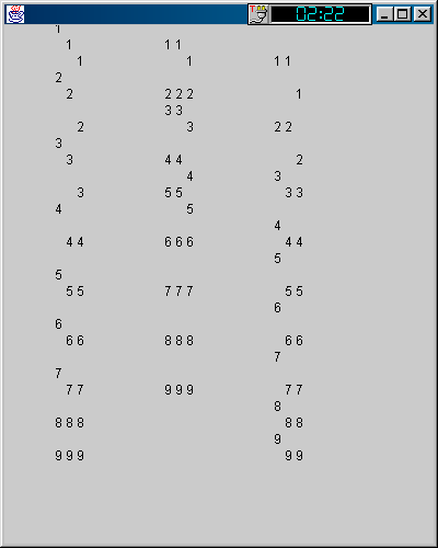 Dit zijn vier instructies (eenmaal rij+=15 en driemaal drawstring). In een eerste versie laten we alles gelijktijdig uitvoeren.