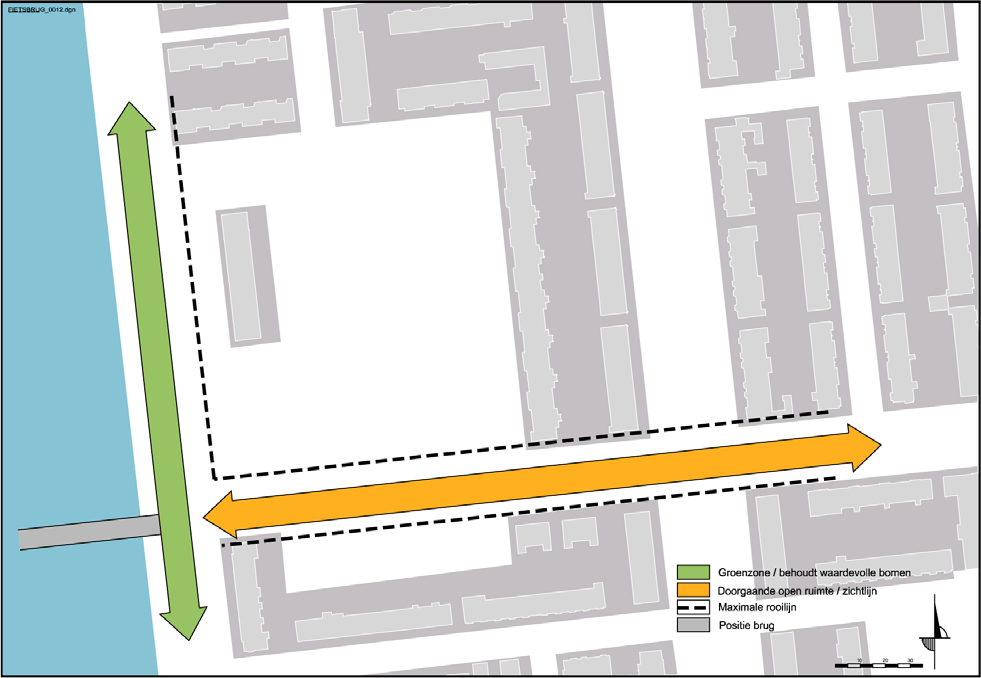 3.2 Stedenbouwkundige kwaliteit: inpassingscenario's Victor Hugoplantsoen 3.2.1 Uitgangspunten De stedenbouwkundige en verkeerstechnische inpassing van een fietsvriendelijke aanlanding met een