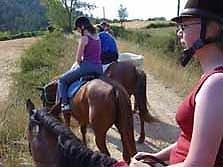 Paardrijden Je kan avontuurlijke trektochten te paard maken onder de begeleiding van een Franse gebrevetteerde monitor, per groep van max. 10 personen.