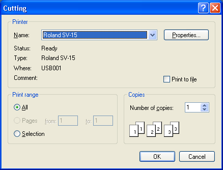 Als u de data later weer importeert, moet u het snijgebied met het [Cutting Setup]-commando opnieuw instellen.