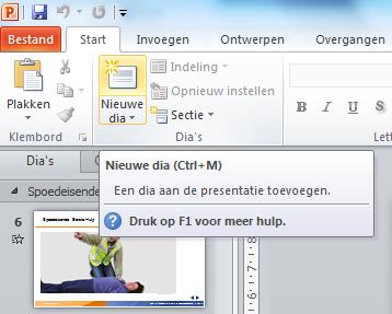 4. Nieuwe dia s maken 1 1.