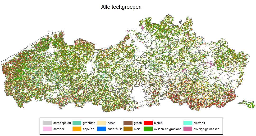 HOOFDSTUK 2 Perceelskaart per teeltgroep 2.2. RESULTATEN In dit onderdeel worden de verschillende perceelskaarten getoond.