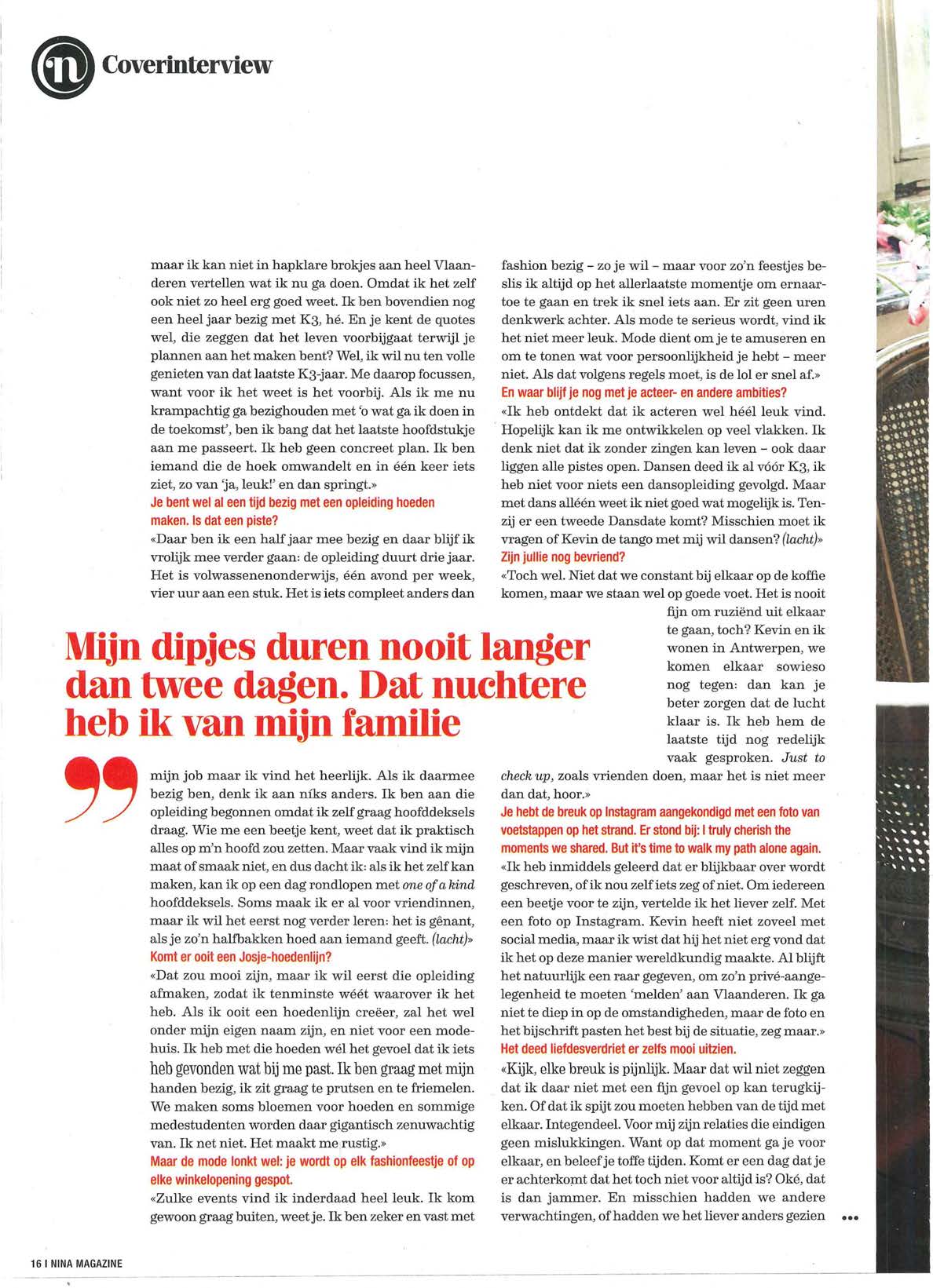 Coverinterview maar ik kan niet in hapklare brokjes aan heel Vlaanderen vertellen wat ik nu ga doen. Omdat ik het zelf ook niet zo heel erg goed weet.