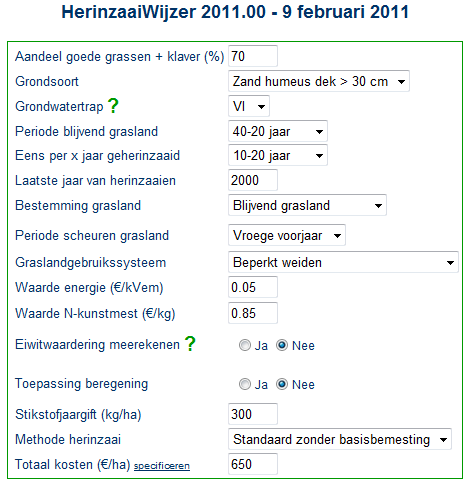 Om te bepalen of graslandvernieuwing economisch aantrekkelijk is, is er door de ASG een herinzaaiwijzer gemaakt.