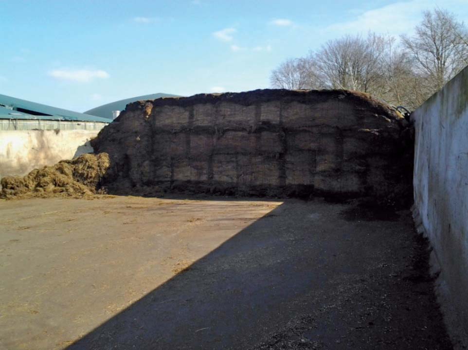 Figuur 5.1 Ingekuild gras in een sleufsilo (foto JansenWijhe) [14] Het bevorderen van het inkuilproces [13] Voordrogen In de landbouw wordt gras soms eerst voorgedroogd alvorens het wordt ingekuild.