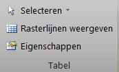 Daarvoor plaats je je cursor in de tabel waarvan je de positie wil aanpassen, in de groep tabel (Lint, tabblad Indeling) vind je de knop Eigenschappen: Het