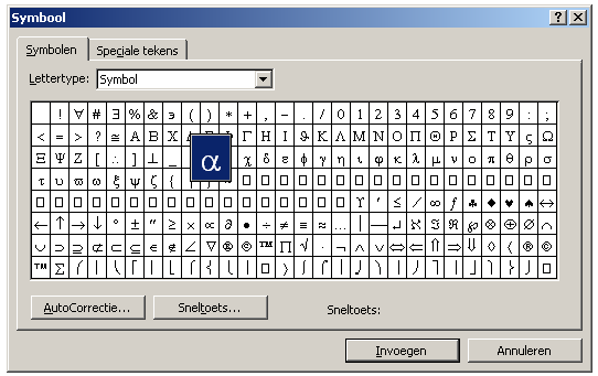 1.1 Symbolen invoegen.