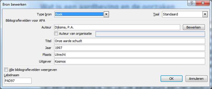 Word 2010 Specialist les 5 extra stof/opdrachten Citaten en bibliografie Als u een scriptie of onderzoeksverslag schrijft, is het meestal nodig om citaten te vermelden.