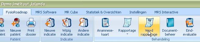 Wordrapportage maken Selecteer de juiste patiënt.