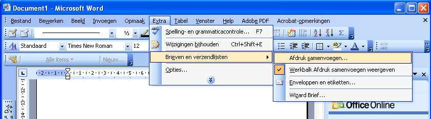 Het samenvoegen van een adressenbestand en het afdrukken op adresetiketten in Word.