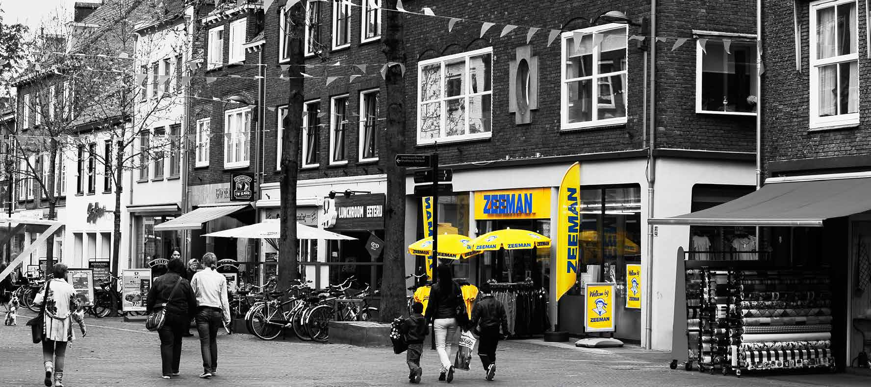 Tiel - Hoogeindsestraat 2-4 Een bijzonder pand en een bijzondere huurder. GREEN en Zeeman textielsupers ontmoeten elkaar op de Hoogeindestraat 2-4 in Tiel.