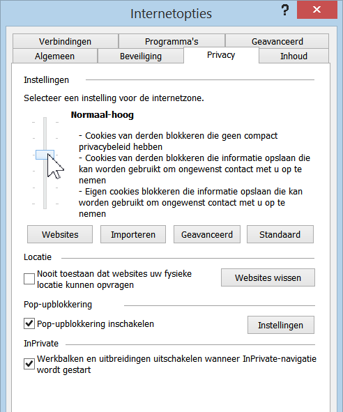 15 Privacyinstellingen In Internet Explorer kunt u eventueel instellen dat cookies geblokkeerd worden.