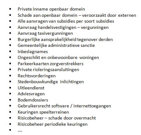 Voorbeelden gebruik algemene dossier Van zodra het gebruik van een