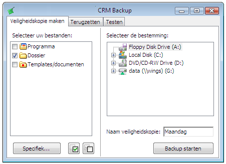 7.3. Veiligheidskopie Waarom kopies (backup) maken? Een computersysteem is onderhevig aan allerlei onregelmatigheden: stroomuitval, virussen, blikseminslag, enz.