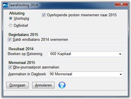 Jaarafsluiting Voordat met het volgende boekjaar kan worden begonnen, dient het huidige boekjaar te worden afgesloten.
