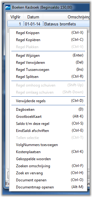 Handige funkties Om het boeken van dagboekregels te kunnen versnellen en vereenvoudigen is een aantal handige funkties aan het programma toegevoegd. In een zg.