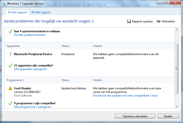 Upgrade Advisor http://windows.microsoft.