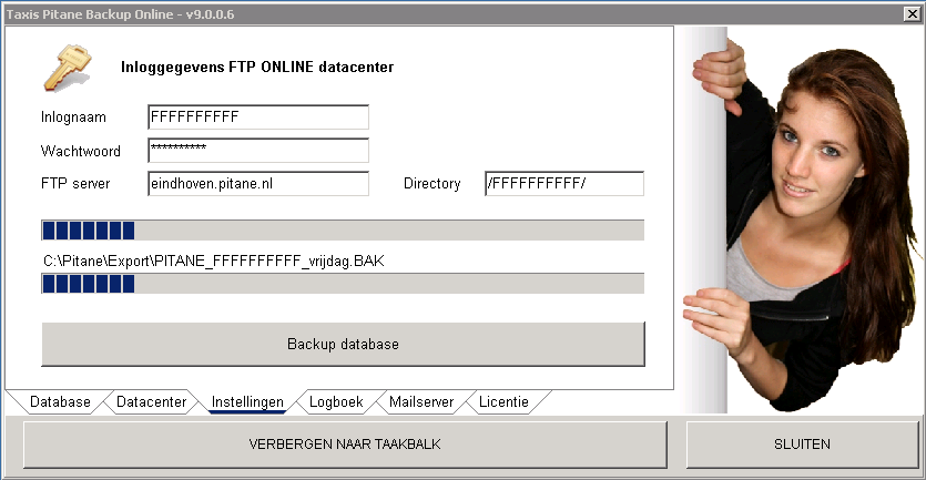 FTP back-up Automatisch inschakelen dient aangevinkt te zijn om gebruik te maken van de back-up interval Wanneer u beschikt over een FTP locatie kunt u deze instellen en aanvinken dat de gemaakte