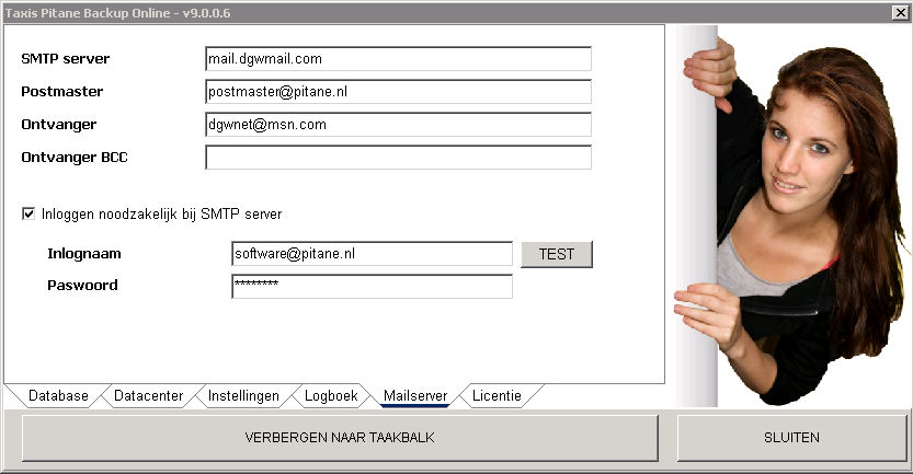 Berichtgeving na het maken van de back-up De software zal automatisch de verantwoordelijke op de hoogte brengen van de geboekte resultaten tijdens het maken van de back-up.