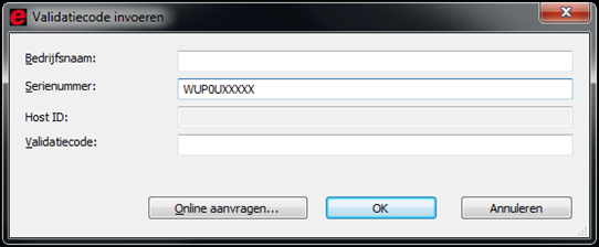 Bij Licentie valideren kies u Met een validatiecode.