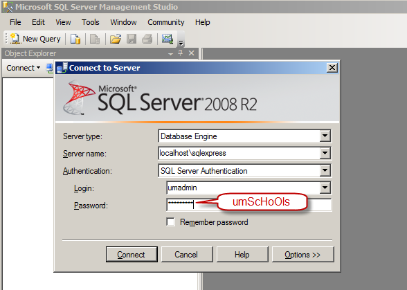 3.3 Databank In de SQL-server wordt bij installatie een database UserManagementSchools aangemaakt waar alle settings van UMS worden bewaard. Als ook de job- en algemene logs.