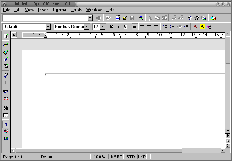 150 HOOFDSTUK 18. TOEPASSINGSPROGRAMMA S Figuur 18.2: De tekstverwerker oowriter. vorm van een rekenblad kan opgeslagen zijn.